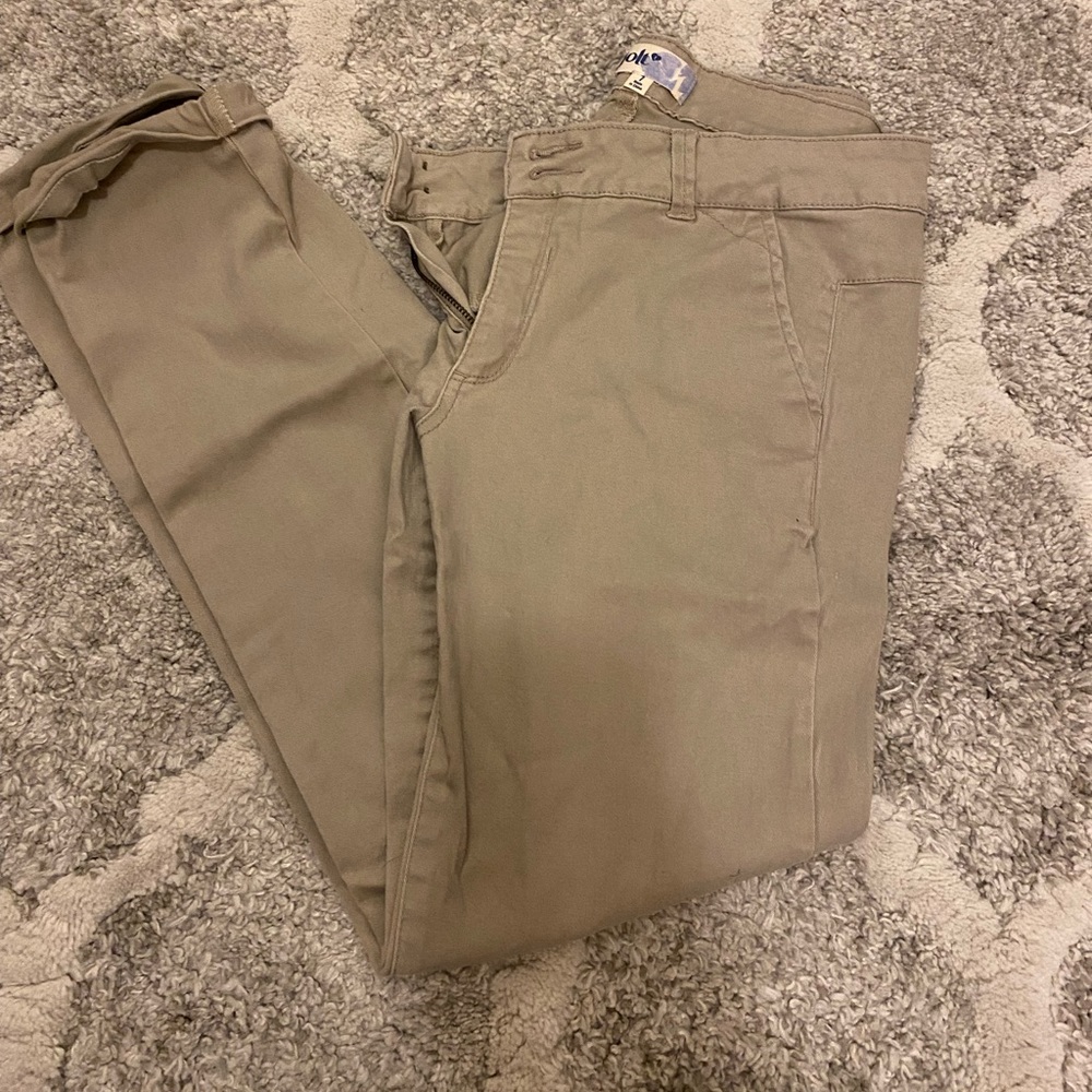Khaki Skinny Cropped Pants